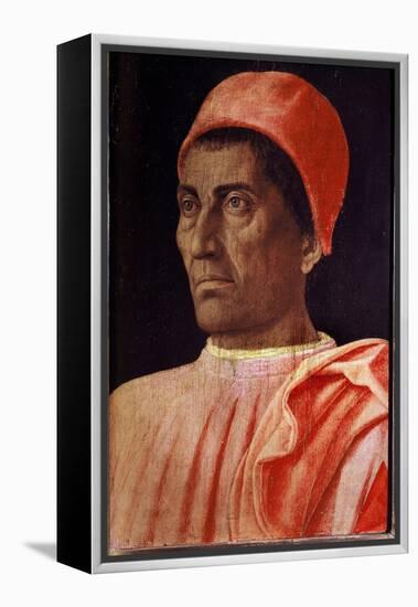 Portrait of the Priest Carlo Di Cosimo De'medici, 1466 (Tempera on Wood)-Andrea Mantegna-Framed Premier Image Canvas