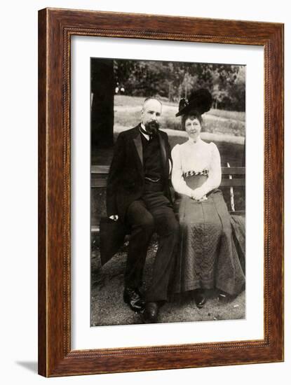 Portrait of the Prime Minister of Imperial Russia Pyotr Stolypin with His Wife, 1910-null-Framed Giclee Print