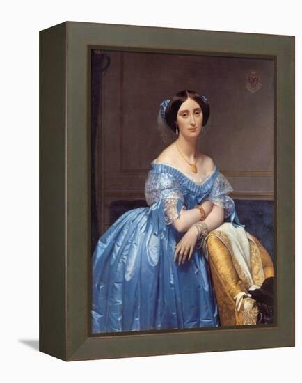 Portrait of the Princesse De Broglie, 1853-Jean-Auguste-Dominique Ingres-Framed Premier Image Canvas