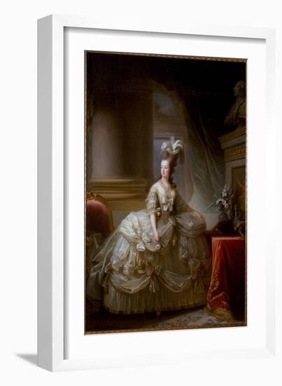 Portrait of the Queen of France Marie Antoinette, 18Th Century (Oil on Canvas)-Elisabeth Louise Vigee-LeBrun-Framed Giclee Print