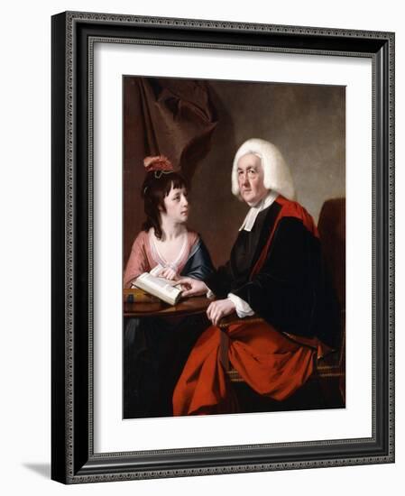 Portrait of the Rev.Thoms Wilson D.D. and His Adopted Daughter, Miss Catherine Macauley-Joseph Wright-Framed Giclee Print