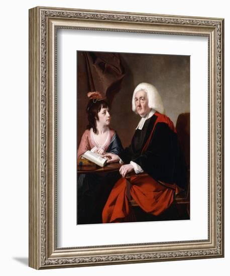 Portrait of the Rev.Thoms Wilson D.D. and His Adopted Daughter, Miss Catherine Macauley-Joseph Wright-Framed Giclee Print