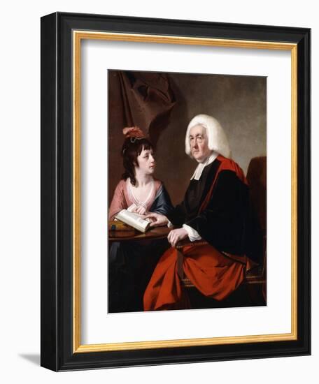 Portrait of the Rev.Thoms Wilson D.D. and His Adopted Daughter, Miss Catherine Macauley-Joseph Wright-Framed Giclee Print