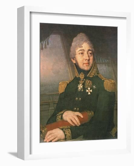 Portrait of the Russian Poet Evgeny Boratynsky (1800-44), 1820s-Vladimir Lukich Borovikovsky-Framed Giclee Print