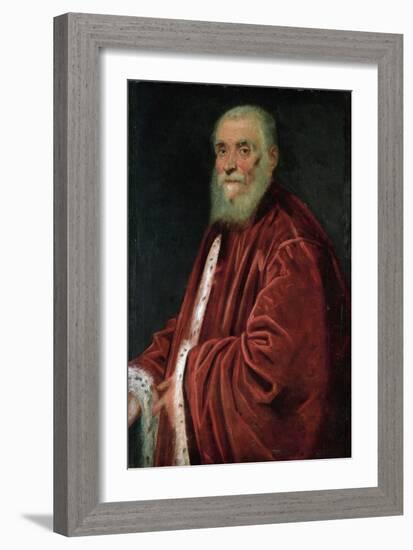 Portrait of the Senator Marco Grimani (1494-1544), by Tintoretto, Jacopo (1518-1594). Oil on Canvas-Jacopo Robusti Tintoretto-Framed Giclee Print