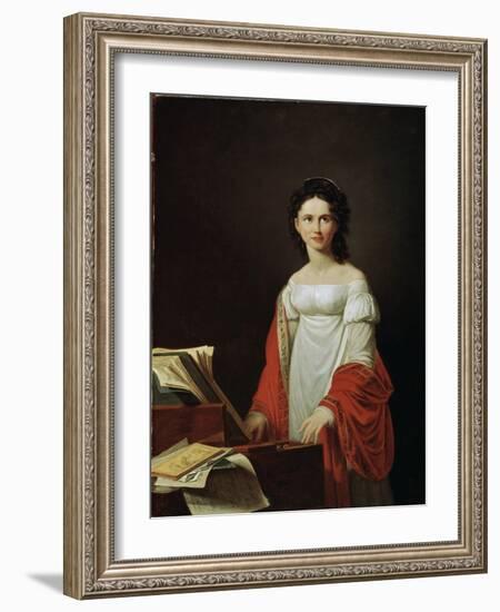 Portrait of the Singer Anna Borunova, 1821-Nicolas de Courteille-Framed Giclee Print