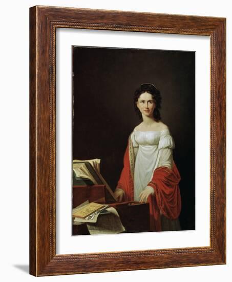 Portrait of the Singer Anna Borunova, 1821-Nicolas de Courteille-Framed Giclee Print