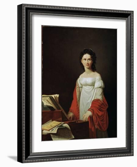 Portrait of the Singer Anna Borunova, 1821-Nicolas de Courteille-Framed Giclee Print