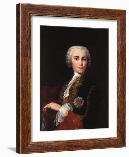 Portrait of the Singer Farinelli (Carlo Brosch) (1705-178)-Jacopo Amigoni-Framed Giclee Print