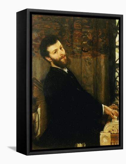 Portrait of the Singer George Henschel Playing Alma-Tadema's Piano, Townshend House, 1879-Sir Lawrence Alma-Tadema-Framed Premier Image Canvas