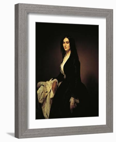 Portrait of the Singer Matilde Juva Branca-Francesco Hayez-Framed Art Print