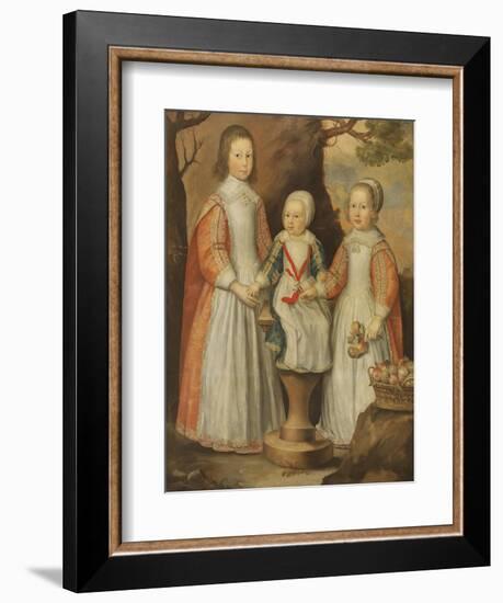 Portrait of the Three Children of George Preston of Holker, 1650-Gerrit van Honthorst-Framed Giclee Print