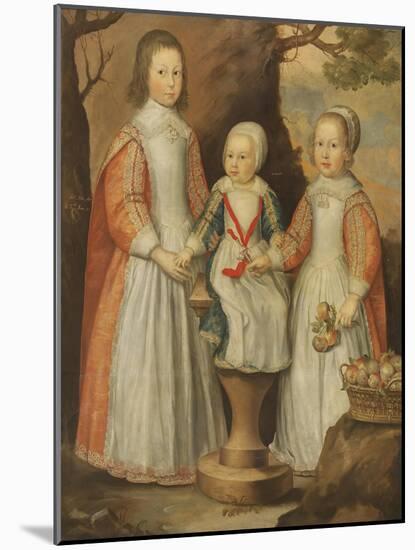 Portrait of the Three Children of George Preston of Holker, 1650-Gerrit van Honthorst-Mounted Giclee Print