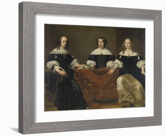 Portrait of the Three Regentesses of the Leprozenhuis, Amsterdam-Ferdinand Bol-Framed Art Print