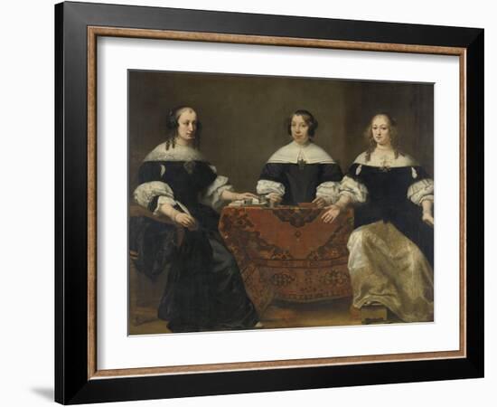 Portrait of the Three Regentesses of the Leprozenhuis, Amsterdam-Ferdinand Bol-Framed Art Print