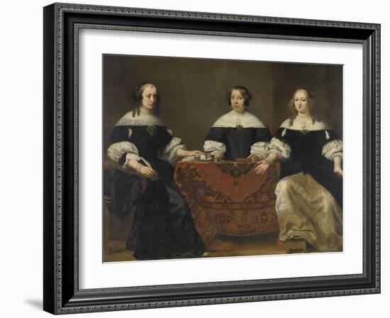 Portrait of the Three Regentesses of the Leprozenhuis, Amsterdam-Ferdinand Bol-Framed Art Print