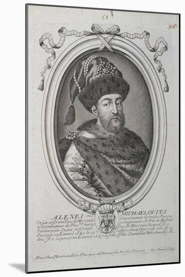Portrait of the Tsar Alexis I Mikhailovich of Russia (1629-167), Second Half of the 17th Century-Nicolas de Larmessin-Mounted Giclee Print