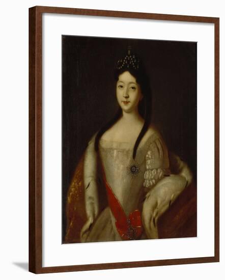 Portrait of the Tsesarevna Anna Petrovna of Russia, the Daughter of Emperor Peter I of Russia, 1725-Louis Caravaque-Framed Giclee Print