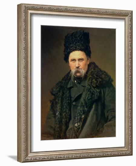 Portrait of the Ukranian Author Taras Grigorievich Shevchenko (1814-61), 1871-Ivan Nikolaevich Kramskoy-Framed Giclee Print