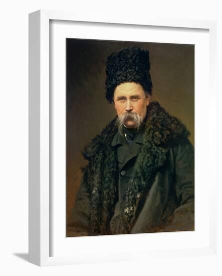 Portrait of the Ukranian Author Taras Grigorievich Shevchenko (1814-61), 1871-Ivan Nikolaevich Kramskoy-Framed Giclee Print