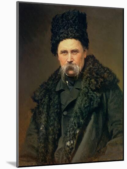 Portrait of the Ukranian Author Taras Grigorievich Shevchenko (1814-61), 1871-Ivan Nikolaevich Kramskoy-Mounted Giclee Print