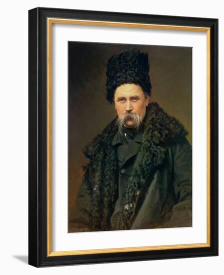 Portrait of the Ukranian Author Taras Grigorievich Shevchenko (1814-61), 1871-Ivan Nikolaevich Kramskoy-Framed Giclee Print