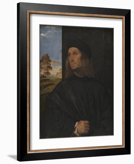 Portrait of the Venetian Painter Giovanni Bellini?, 1511-12-Titian (Tiziano Vecelli)-Framed Giclee Print