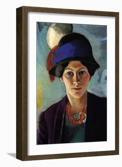 Portrait of the Wife of the Artist with a Hat-Auguste Macke-Framed Art Print