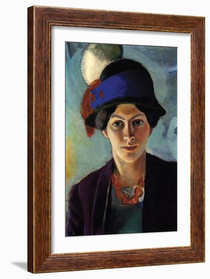 Portrait of the Wife of the Artist with a Hat-Auguste Macke-Framed Art Print