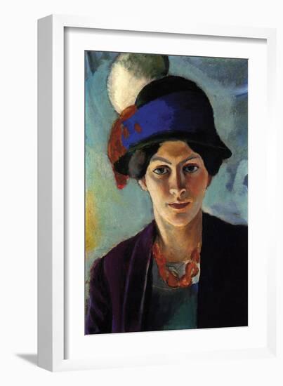 Portrait of the Wife of the Artist with a Hat-Auguste Macke-Framed Art Print