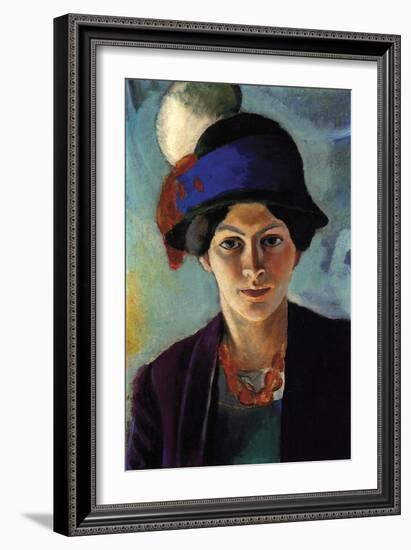 Portrait of the Wife of the Artist with a Hat-Auguste Macke-Framed Art Print