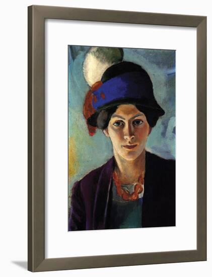 Portrait of the Wife of the Artist with a Hat-Auguste Macke-Framed Art Print