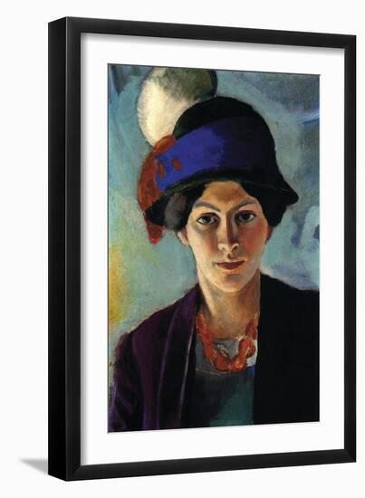 Portrait of The Wife of The Artist with a Hat-Auguste Macke-Framed Art Print