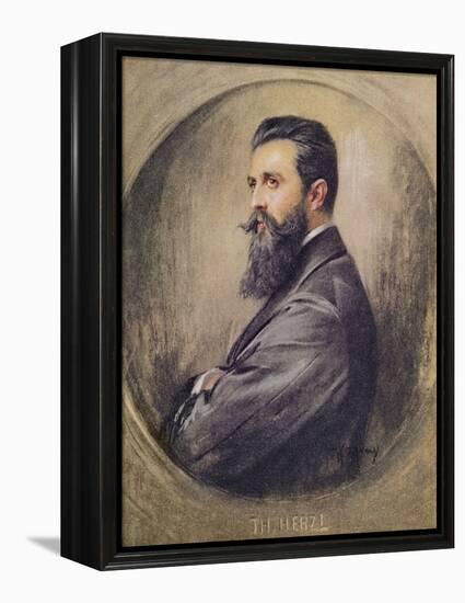 Portrait of Theodor Hertzl (1860-1904) (Pastel on Paper)-Anonymous Anonymous-Framed Premier Image Canvas