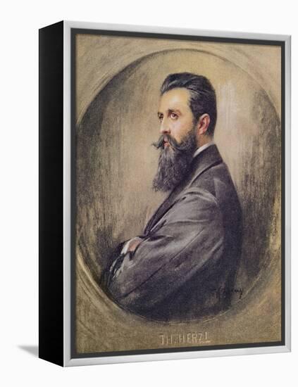 Portrait of Theodor Hertzl (1860-1904) (Pastel on Paper)-Anonymous Anonymous-Framed Premier Image Canvas