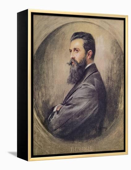 Portrait of Theodor Hertzl (1860-1904) (Pastel on Paper)-Anonymous Anonymous-Framed Premier Image Canvas