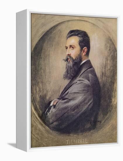 Portrait of Theodor Hertzl (1860-1904) (Pastel on Paper)-Anonymous Anonymous-Framed Premier Image Canvas