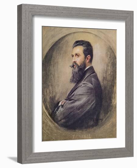 Portrait of Theodor Hertzl (1860-1904) (Pastel on Paper)-Anonymous Anonymous-Framed Giclee Print