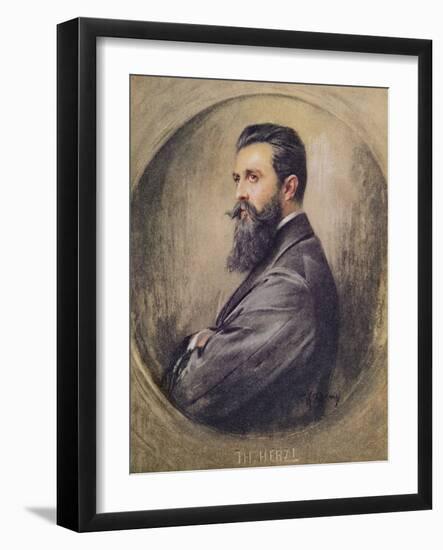 Portrait of Theodor Hertzl (1860-1904) (Pastel on Paper)-Anonymous Anonymous-Framed Giclee Print