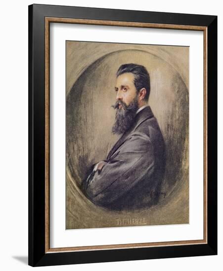 Portrait of Theodor Hertzl (1860-1904) (Pastel on Paper)-Anonymous Anonymous-Framed Giclee Print