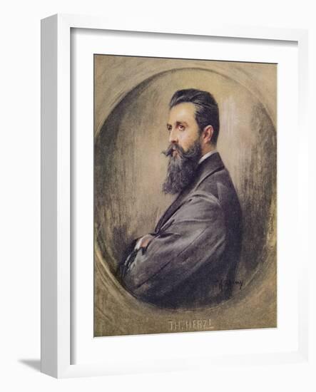 Portrait of Theodor Hertzl (1860-1904) (Pastel on Paper)-Anonymous Anonymous-Framed Giclee Print