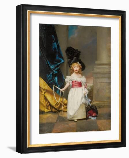 Portrait of Therese Girard Aged Three Years and Seven Months, 1882-Jules Adolphe Goupil-Framed Giclee Print