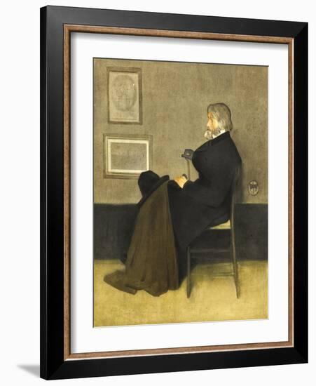 Portrait of Thomas Carlyle, C.1880 (Hand-Coloured Photogravure, on White Wove Paper)-James Abbott McNeill Whistler-Framed Giclee Print