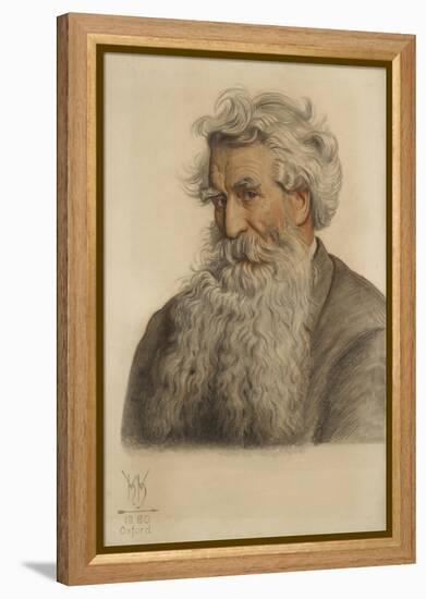 Portrait of Thomas Combe, Printer to the University (1796-1872) (Red and Black Chalk)-William Holman Hunt-Framed Premier Image Canvas