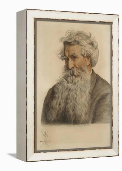 Portrait of Thomas Combe, Printer to the University (1796-1872) (Red and Black Chalk)-William Holman Hunt-Framed Premier Image Canvas