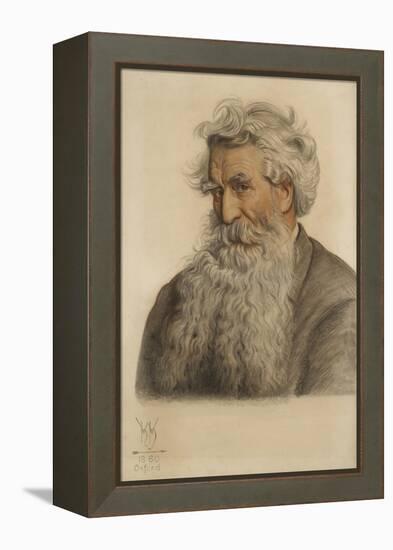 Portrait of Thomas Combe, Printer to the University (1796-1872) (Red and Black Chalk)-William Holman Hunt-Framed Premier Image Canvas