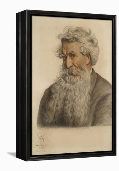 Portrait of Thomas Combe, Printer to the University (1796-1872) (Red and Black Chalk)-William Holman Hunt-Framed Premier Image Canvas