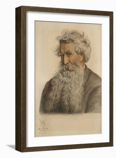 Portrait of Thomas Combe, Printer to the University (1796-1872) (Red and Black Chalk)-William Holman Hunt-Framed Giclee Print