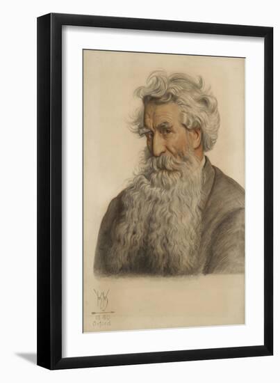 Portrait of Thomas Combe, Printer to the University (1796-1872) (Red and Black Chalk)-William Holman Hunt-Framed Giclee Print