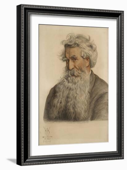 Portrait of Thomas Combe, Printer to the University (1796-1872) (Red and Black Chalk)-William Holman Hunt-Framed Giclee Print